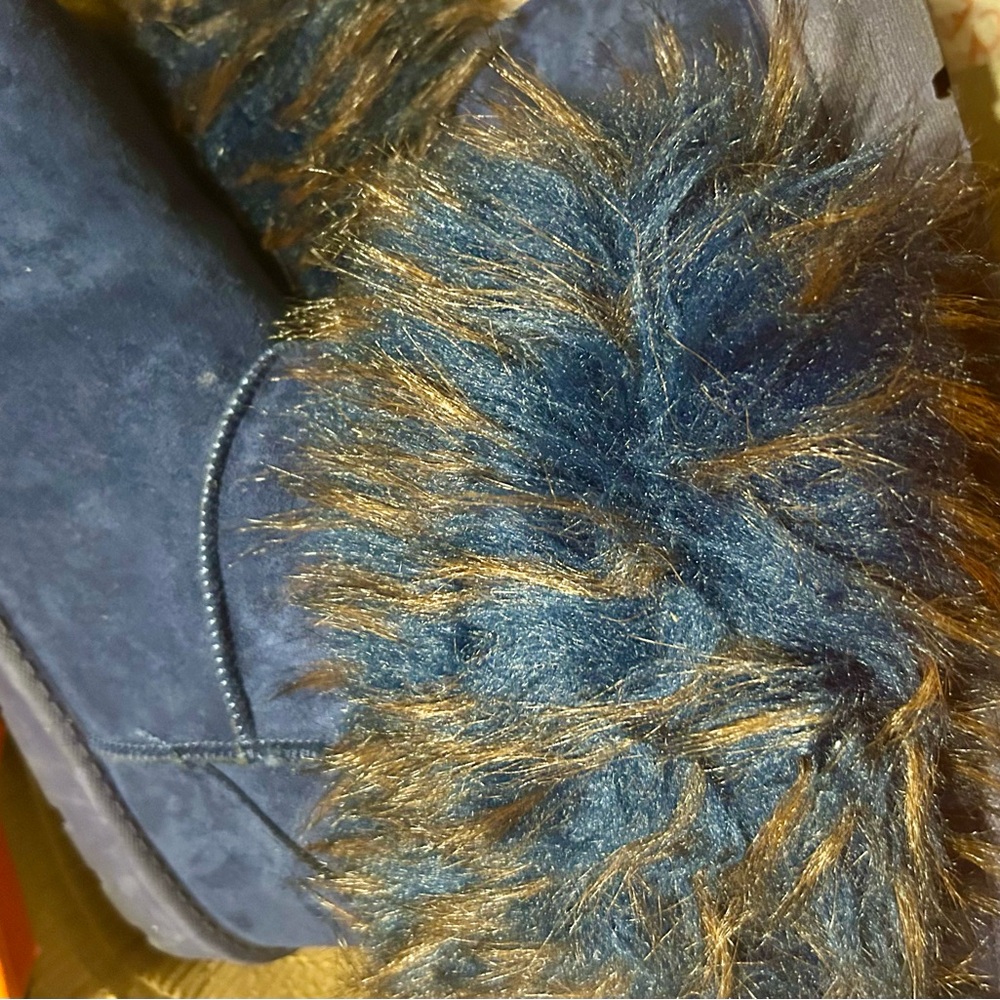 Rainbow Blue and Brown Ankle Boots - Picture 4 of 7